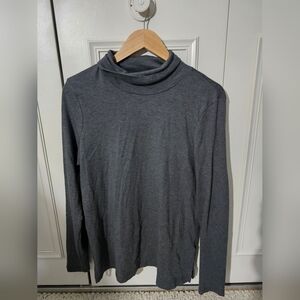 Lands' End Charcoal Turtleneck Top 100% Cotton